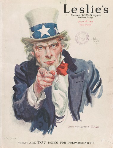 pierwsza wersja plakatu Uncle Sam