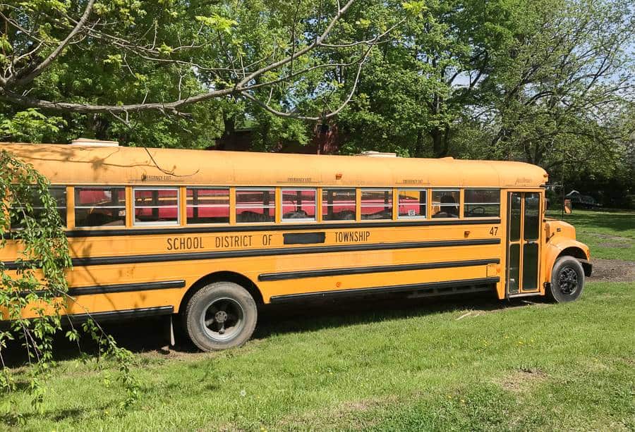 żóły autobus szkolny w stanach